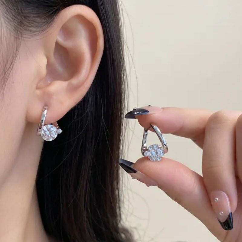 Gold Circle Hoop Earrings For Women In Copper With Golden Plated Finish And Zircon Inlay