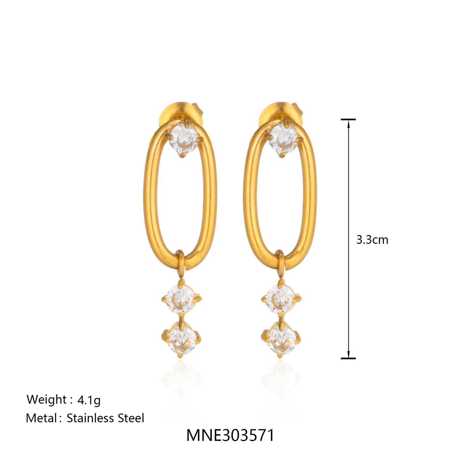 Geometric Gold Hoop Earrings For Women Featuring Electroplated Metal With Rhinestone Inlay