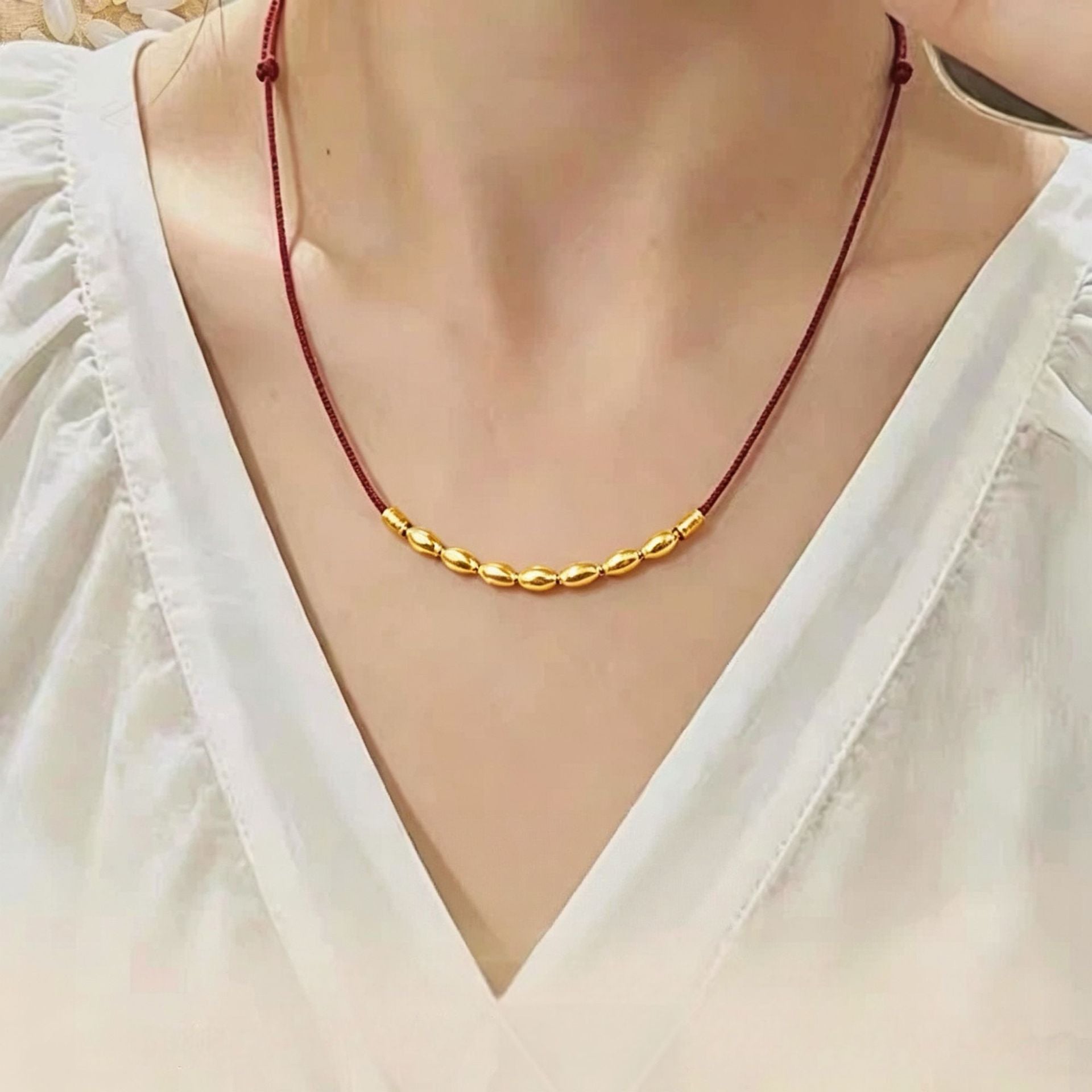 Geometric Braid Silver Copper Necklace For Unisex With Zircon Inlay And Rope Cord String Chain