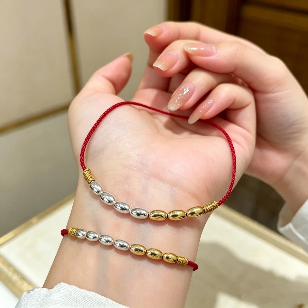 Geometric Braid Silver Copper Necklace For Unisex With Zircon Inlay And Rope Cord String Chain