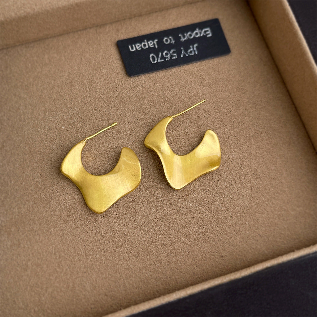 Geometric Copper Earrings For Women Featuring Exaggerated Style In Gold