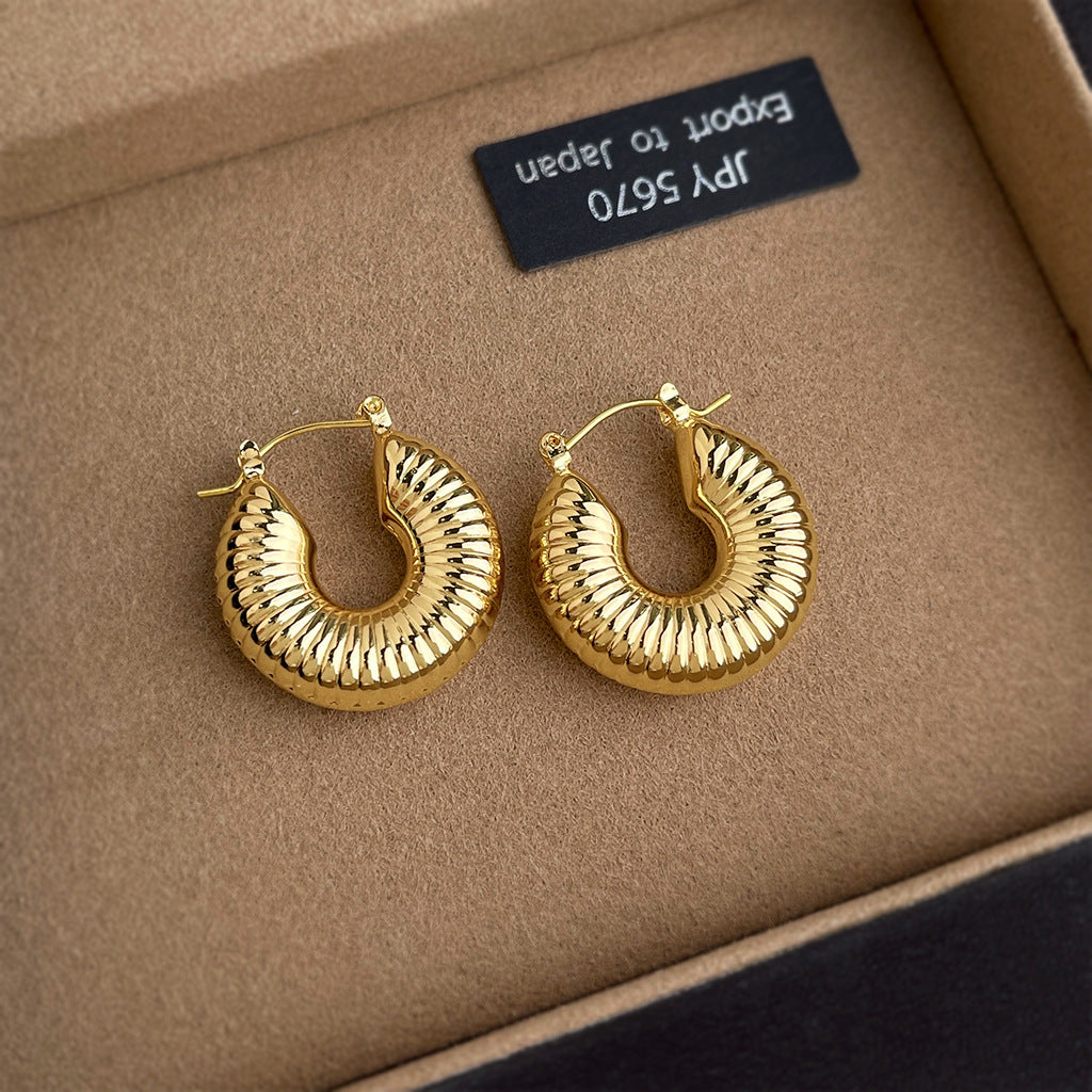 Geometric Copper Earrings For Women Featuring Exaggerated Style In Gold