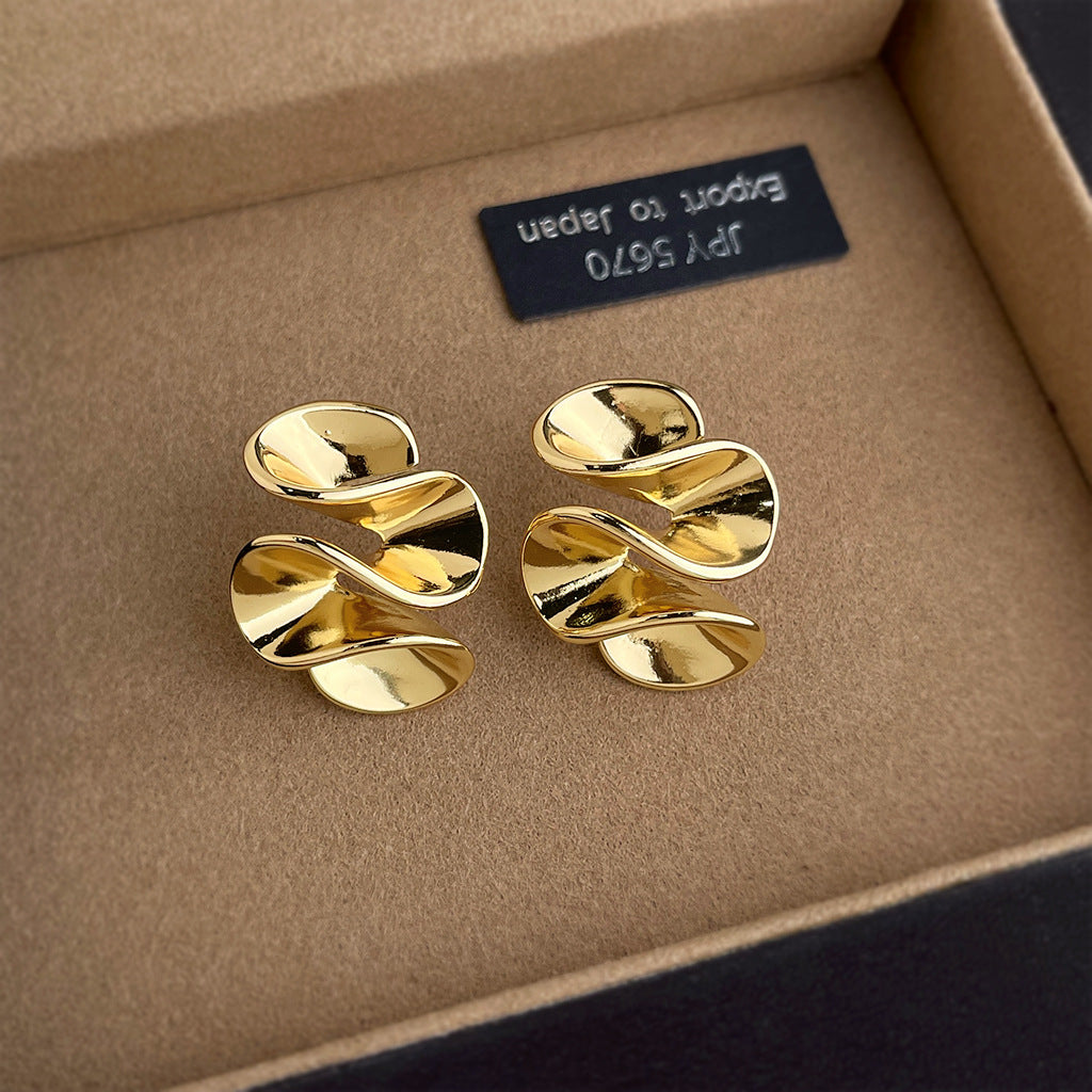 Geometric Copper Earrings For Women Featuring Exaggerated Style In Gold