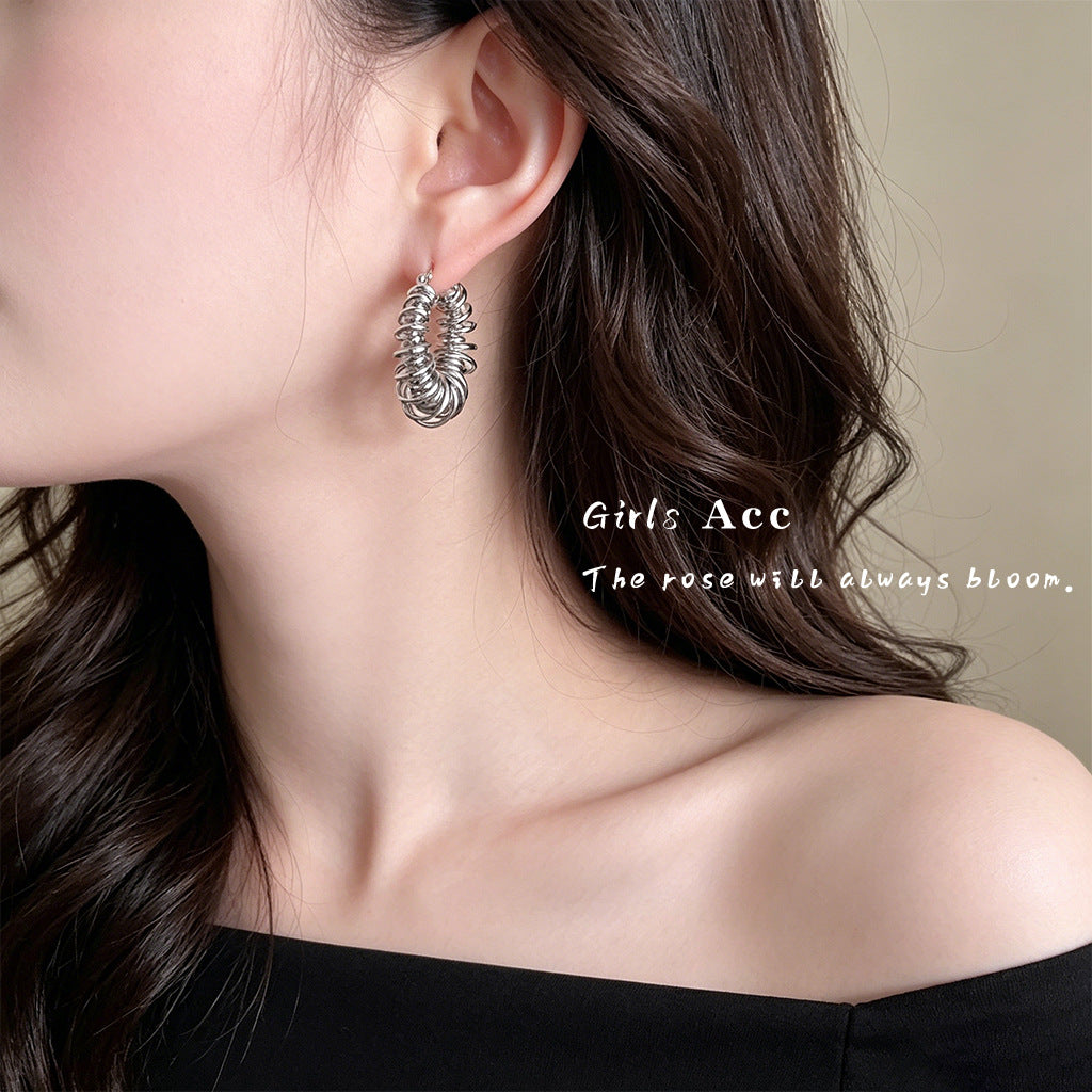 Geometric Copper Earrings For Women Featuring Exaggerated Style In Gold