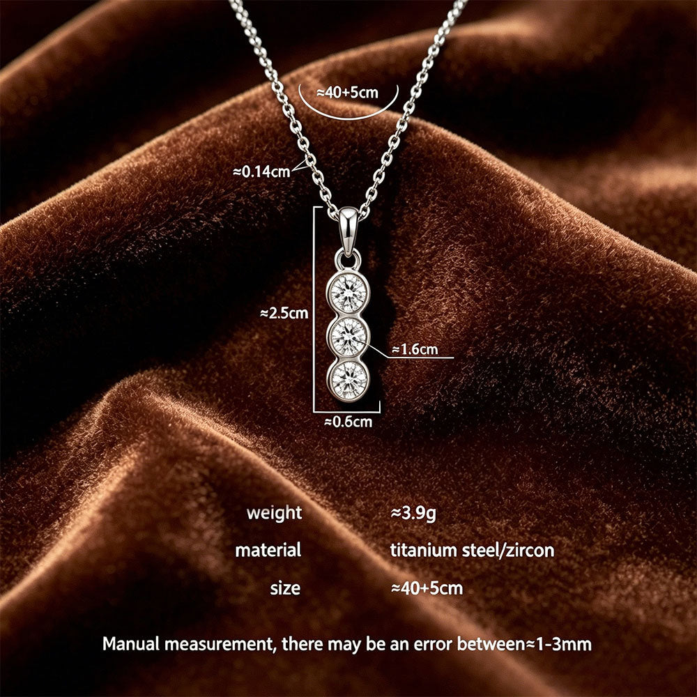 Geometric Gold Necklace For Women In Simple Style, 304 Stainless Steel With Zircon Inlay And Cable Chain