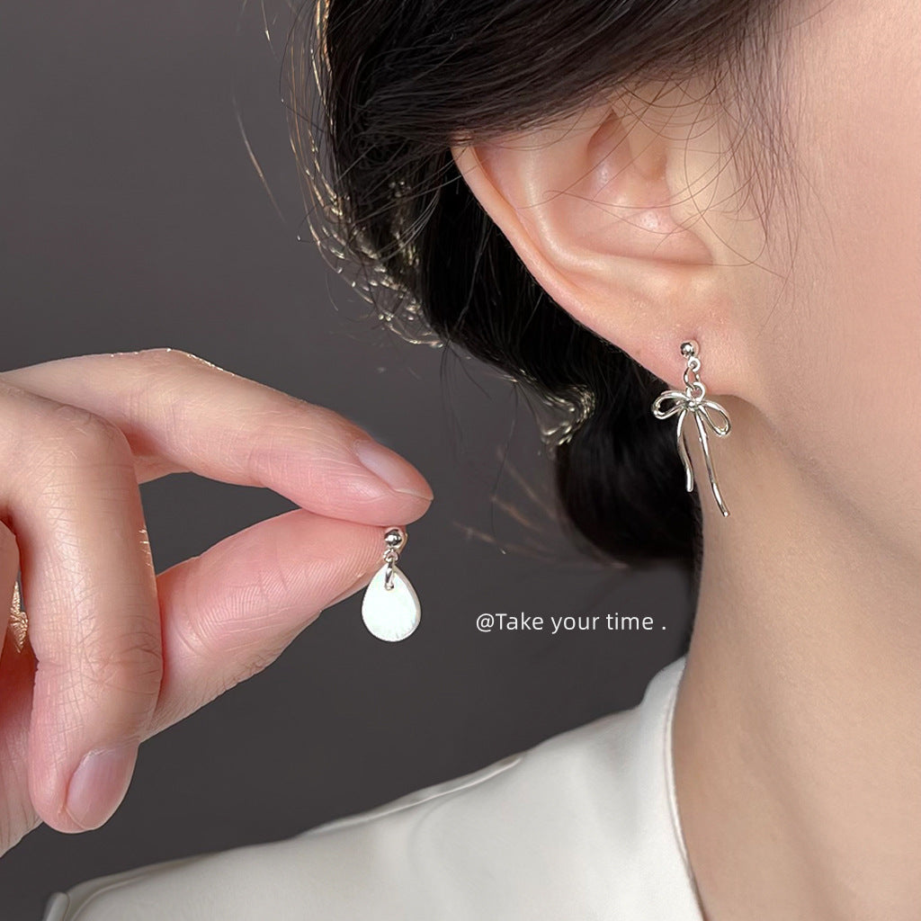 Asymmetrical Shell Earrings For Women With Copper Ear Pins, Stylish And Unique Design