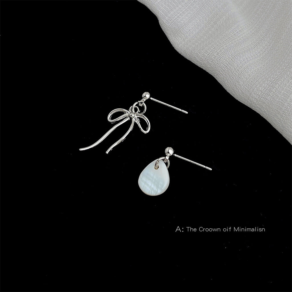 Asymmetrical Shell Earrings For Women With Copper Ear Pins, Stylish And Unique Design