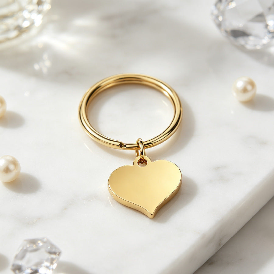 Heart Shape Key Chain In Steel Color, Made Of Durable Metal, Perfect For Valentine's Day Gift