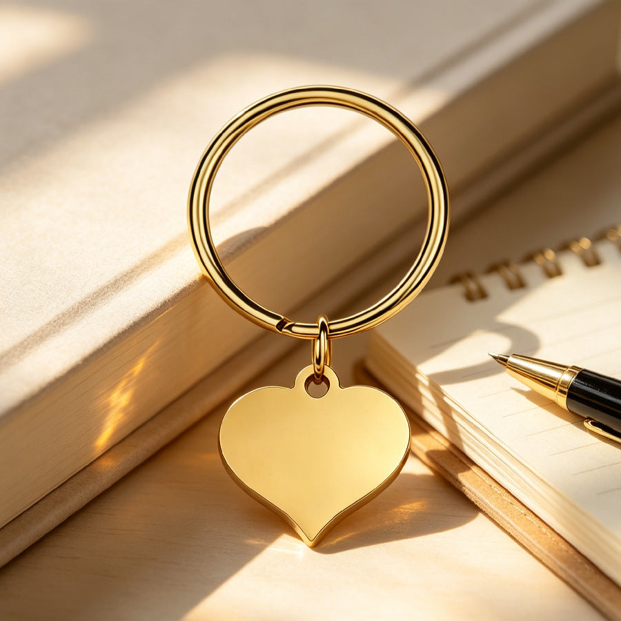 Heart Shape Key Chain In Steel Color, Made Of Durable Metal, Perfect For Valentine's Day Gift