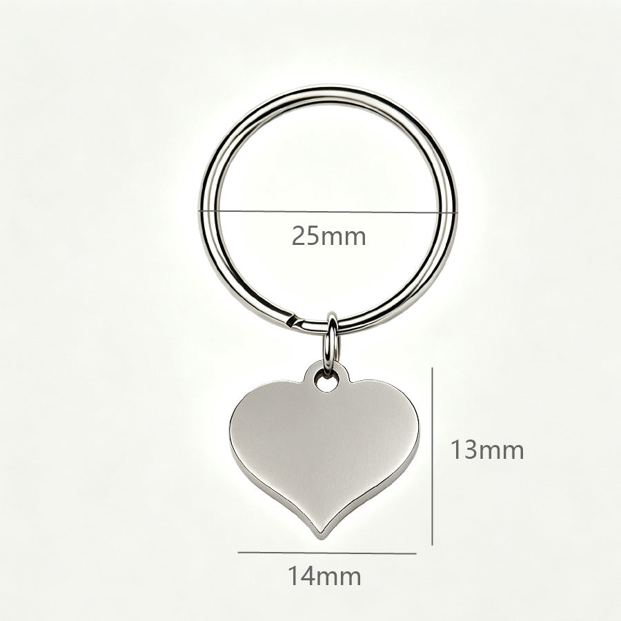 Heart Shape Key Chain In Steel Color, Made Of Durable Metal, Perfect For Valentine's Day Gift