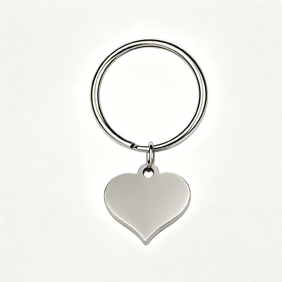 Heart Shape Key Chain In Steel Color, Made Of Durable Metal, Perfect For Valentine's Day Gift