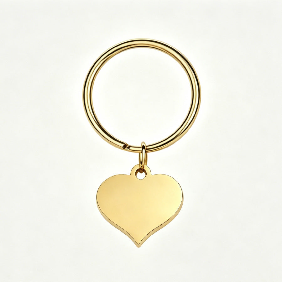 Heart Shape Key Chain In Steel Color, Made Of Durable Metal, Perfect For Valentine's Day Gift