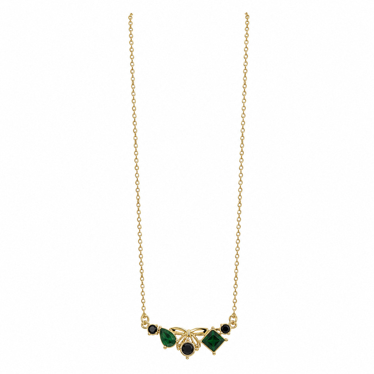 Geometric Maillard Style Pendant Necklace In Dyed Black Titanium Steel With Zircon Inlay For Unisex