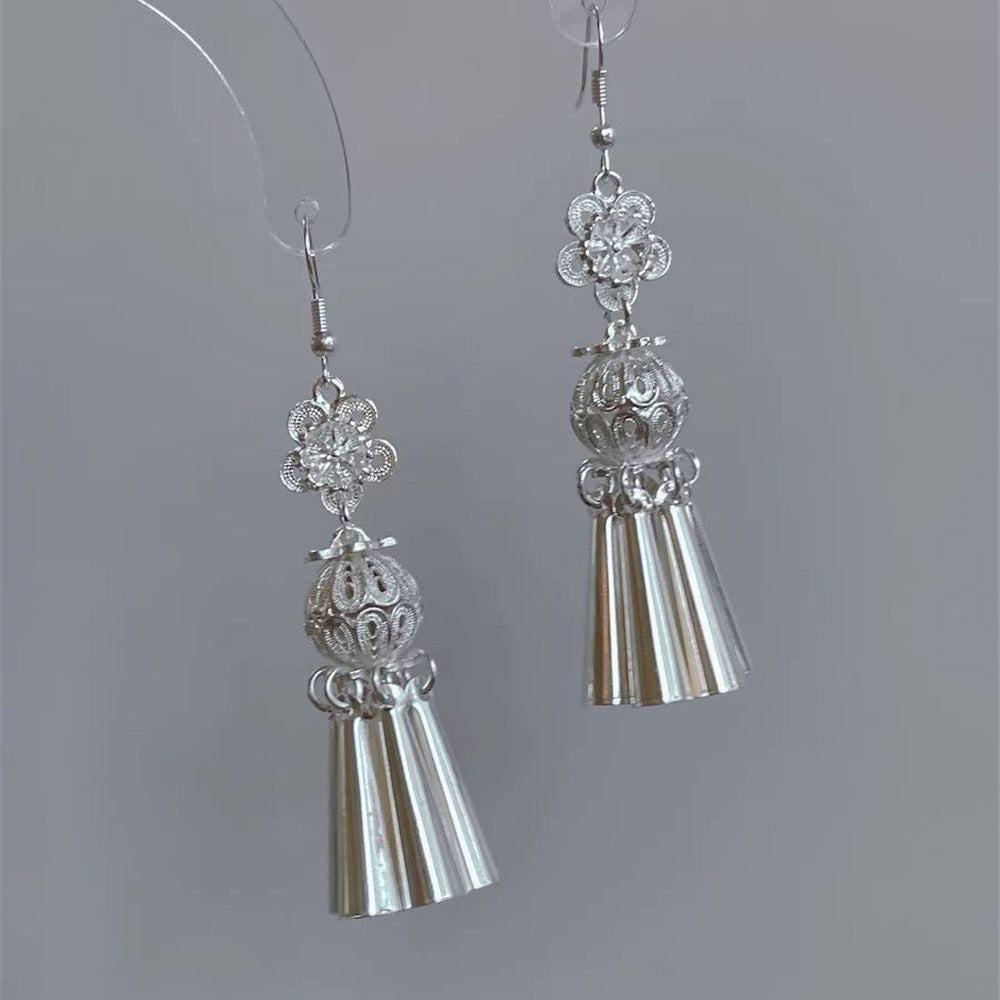 Ethnic Style Tassel Earrings For Women In Gold Alloy, 1 Pair