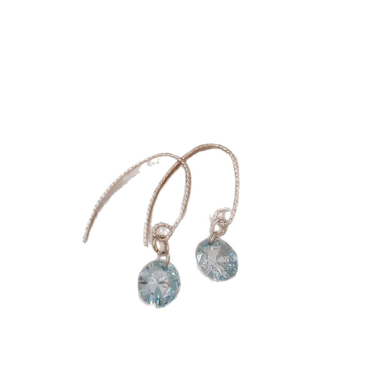 Geometric Blue Earrings For Women Featuring Zinc Alloy With Rhinestones And 925 Sterling Silver Ear Pins