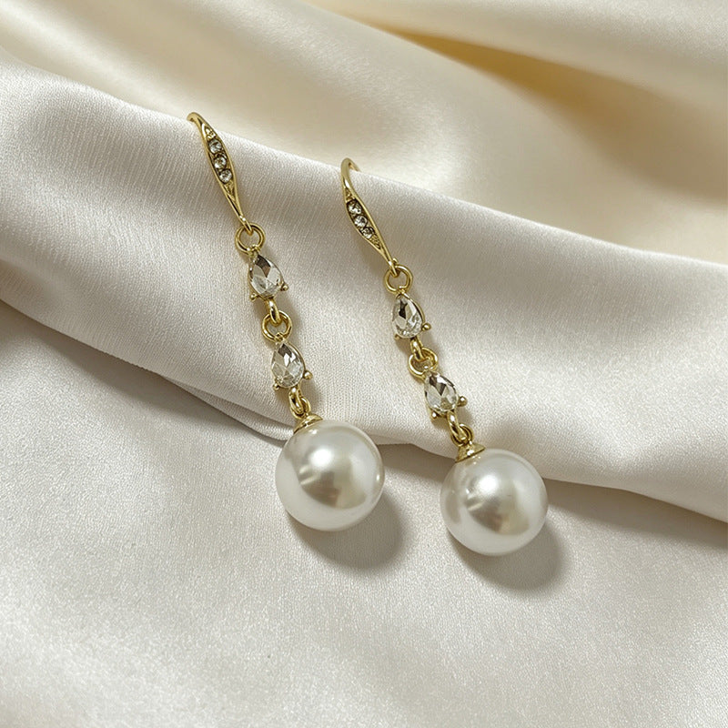 Crown Earrings For Women In White Alloy With Copper Ear Pins Featuring Elegant Style