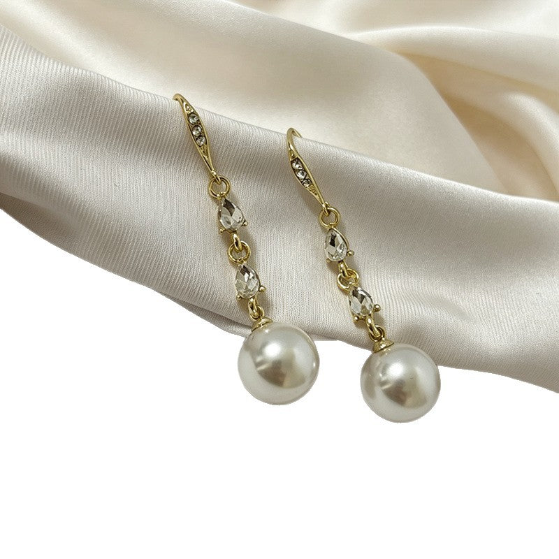 Crown Earrings For Women In White Alloy With Copper Ear Pins Featuring Elegant Style
