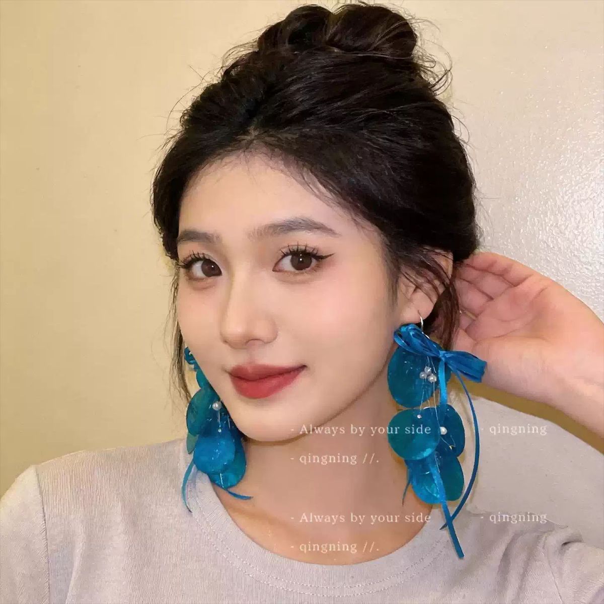 Marine Style Bow Tie Ear Hook Earrings For Women Featuring Alloy Craft With 304 Stainless Steel Ear Pins