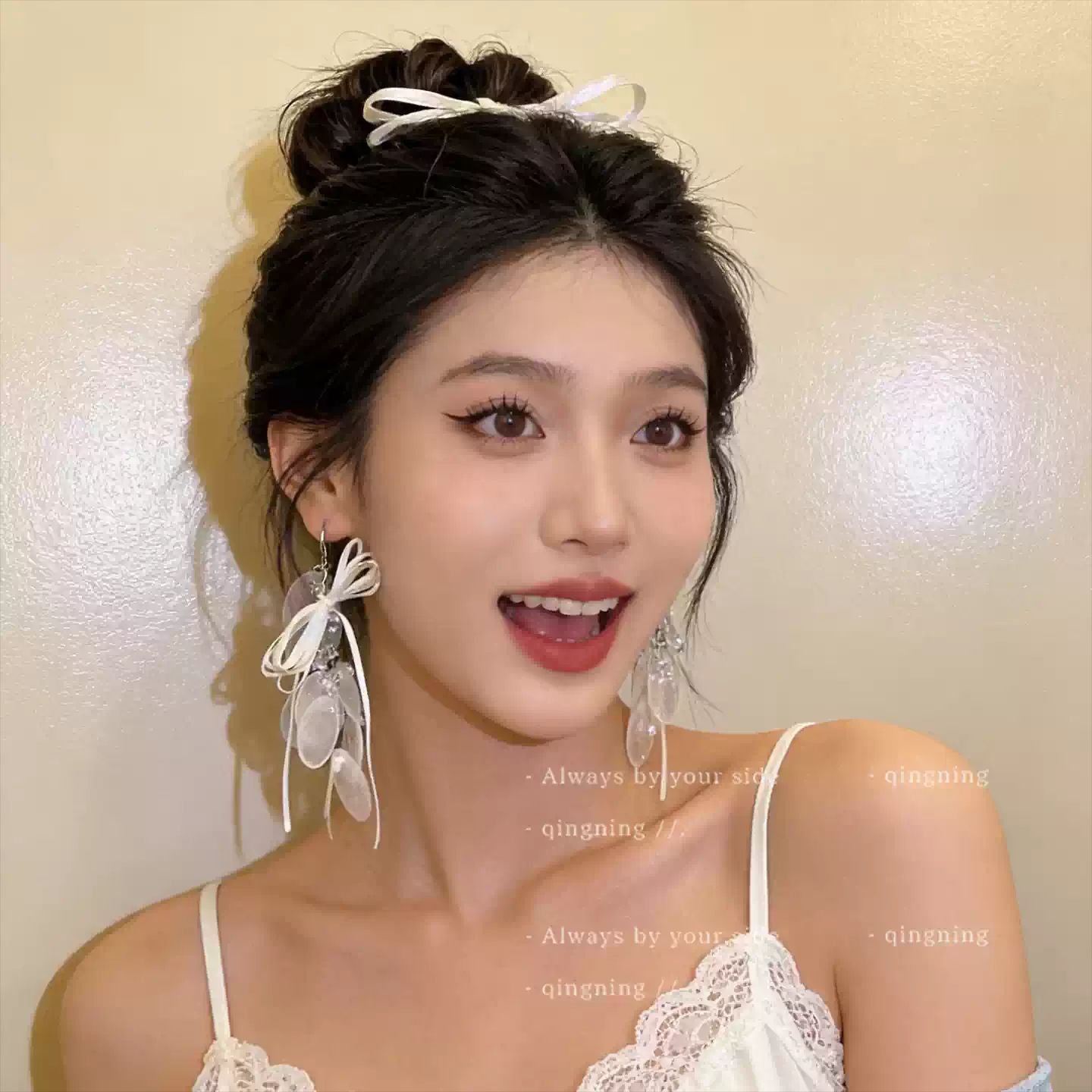Marine Style Bow Tie Ear Hook Earrings For Women Featuring Alloy Craft With 304 Stainless Steel Ear Pins