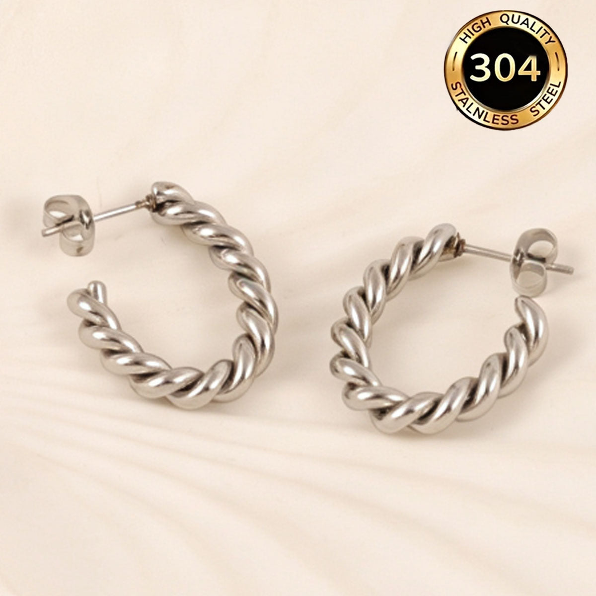 Hypoallergenic U Shape Earrings For Women In Simple Style, Made With Durable 304 Stainless Steel