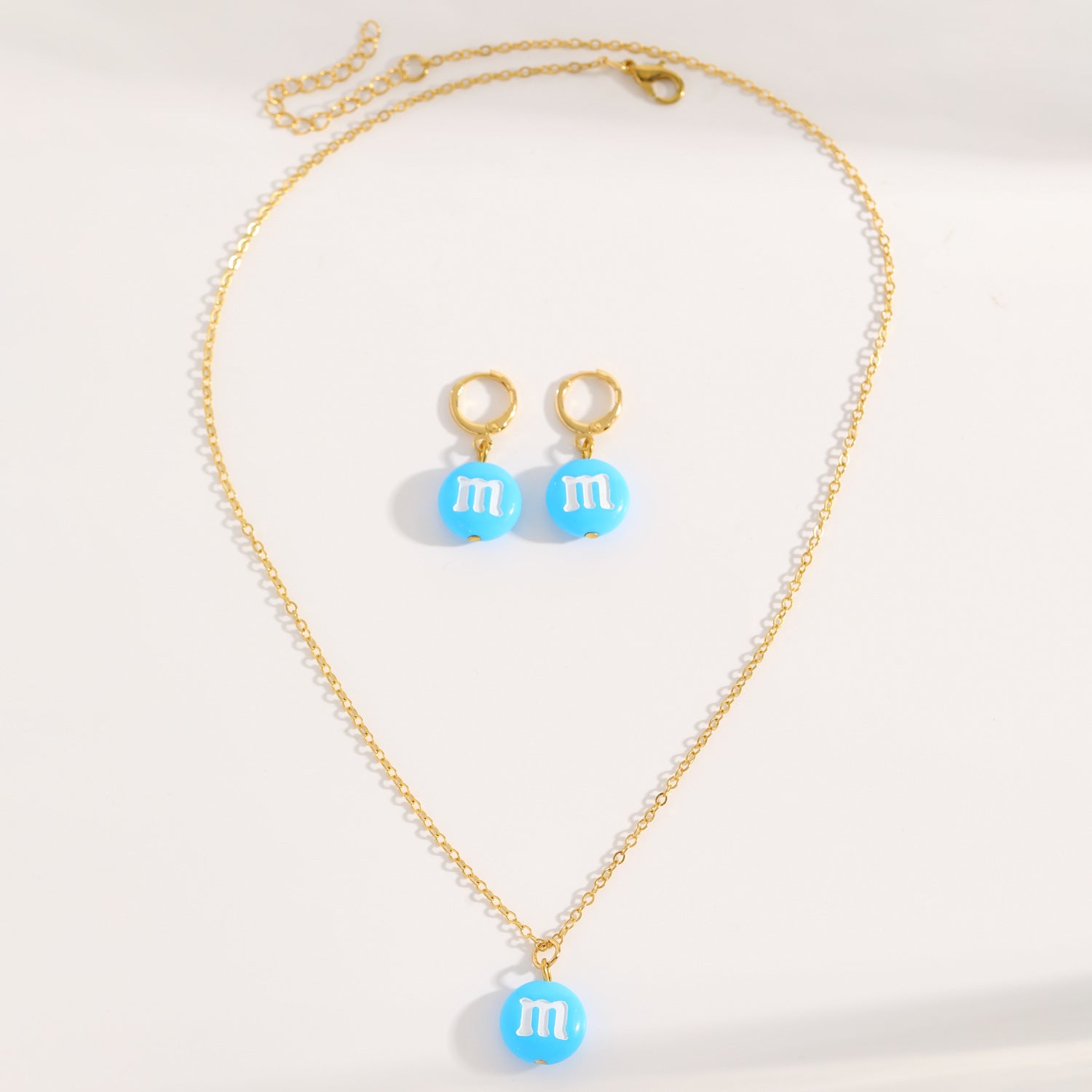 2 Pieces Set Cute Cross Jewelry Set For Women Featuring Acrylic Material And Electroplated Finish