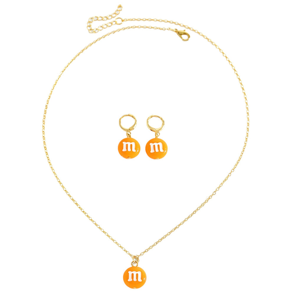 2 Pieces Set Cute Cross Jewelry Set For Women Featuring Acrylic Material And Electroplated Finish