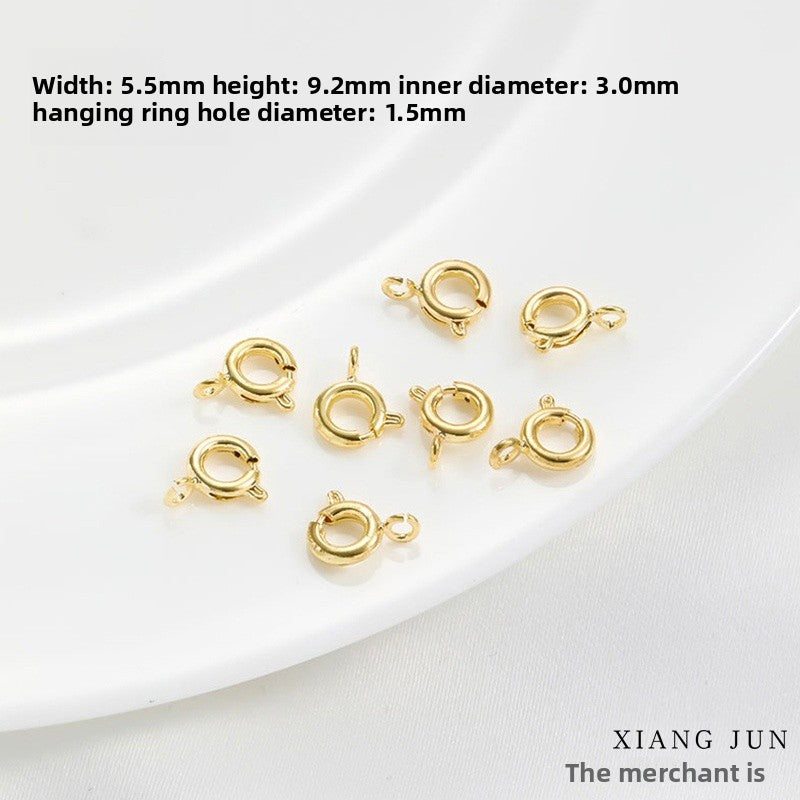 6 Mm Diameter Alloy Lobster Clasp With 18K Real Gold Plated Electroplated Finish For Jewelry Making