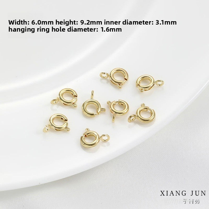 6 Mm Diameter Alloy Lobster Clasp With 18K Real Gold Plated Electroplated Finish For Jewelry Making