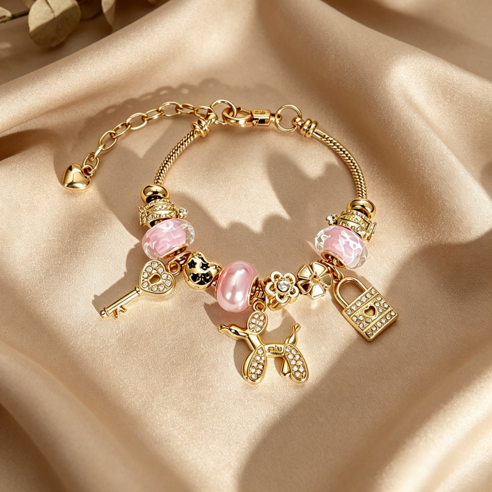 New Style Balloons Beading Bracelets For Women With Stainless Steel And Rhinestone Inlay