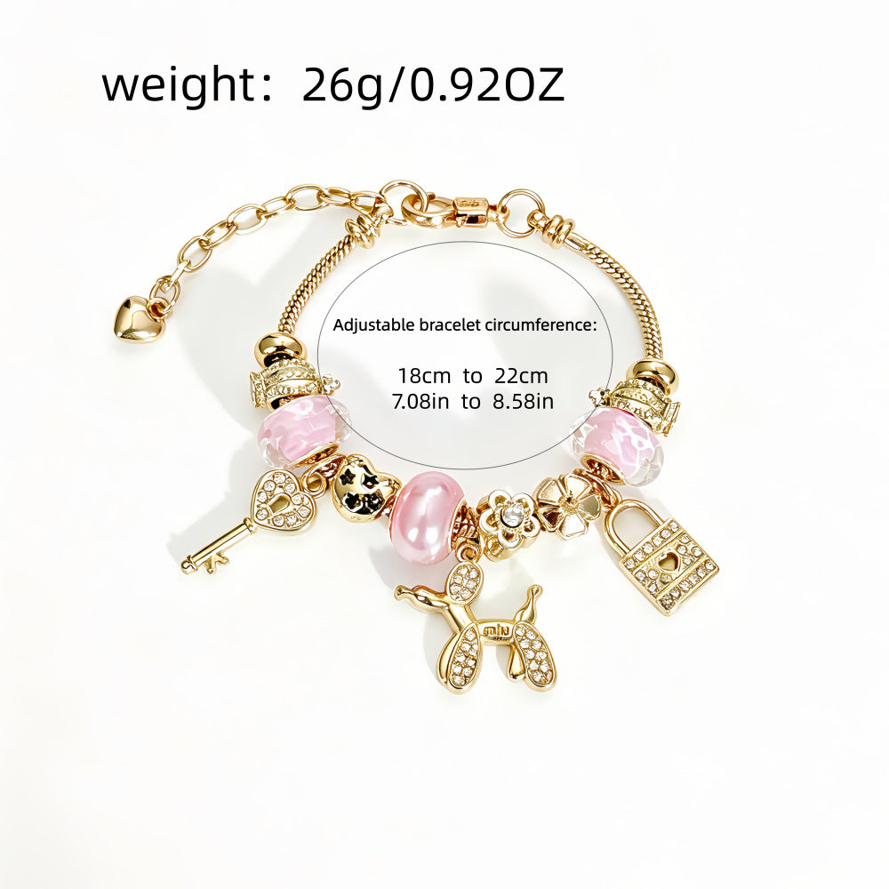 New Style Balloons Beading Bracelets For Women With Stainless Steel And Rhinestone Inlay