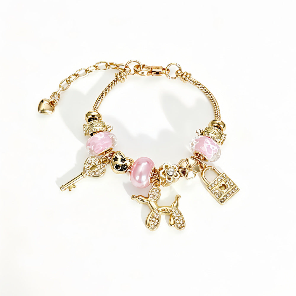 New Style Balloons Beading Bracelets For Women With Stainless Steel And Rhinestone Inlay