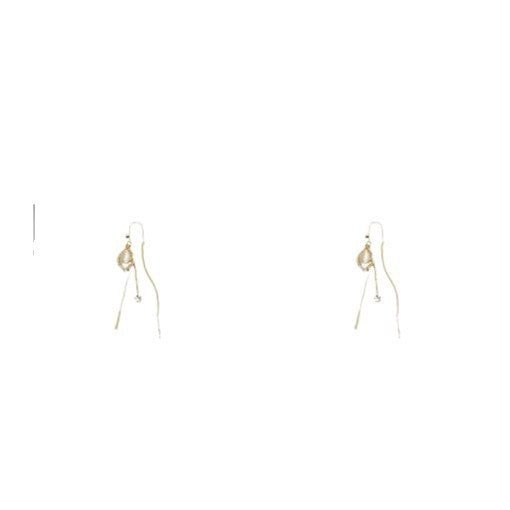 Heart Shape Tassel Ear Line Earrings For Women In White Featuring Zinc Alloy Material With Copper Ear Pins