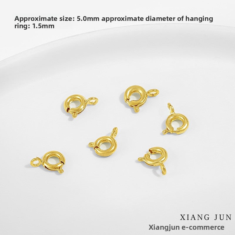 6 Mm Diameter Alloy Lobster Clasp With 18K Real Gold Plated Electroplated Finish For Jewelry Making