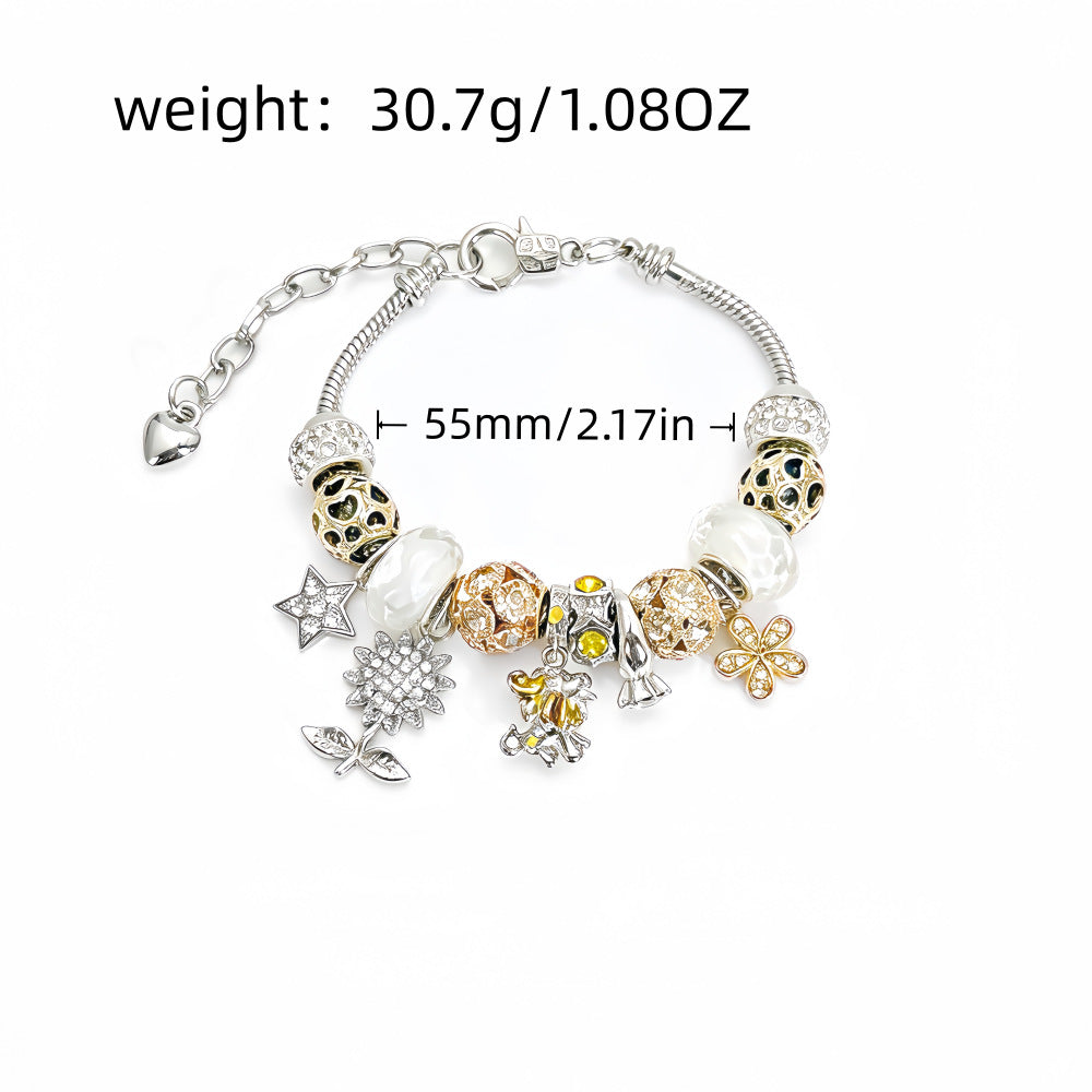 New Style Constellation Bracelet For Women With Crystal Pendant In Zinc Alloy
