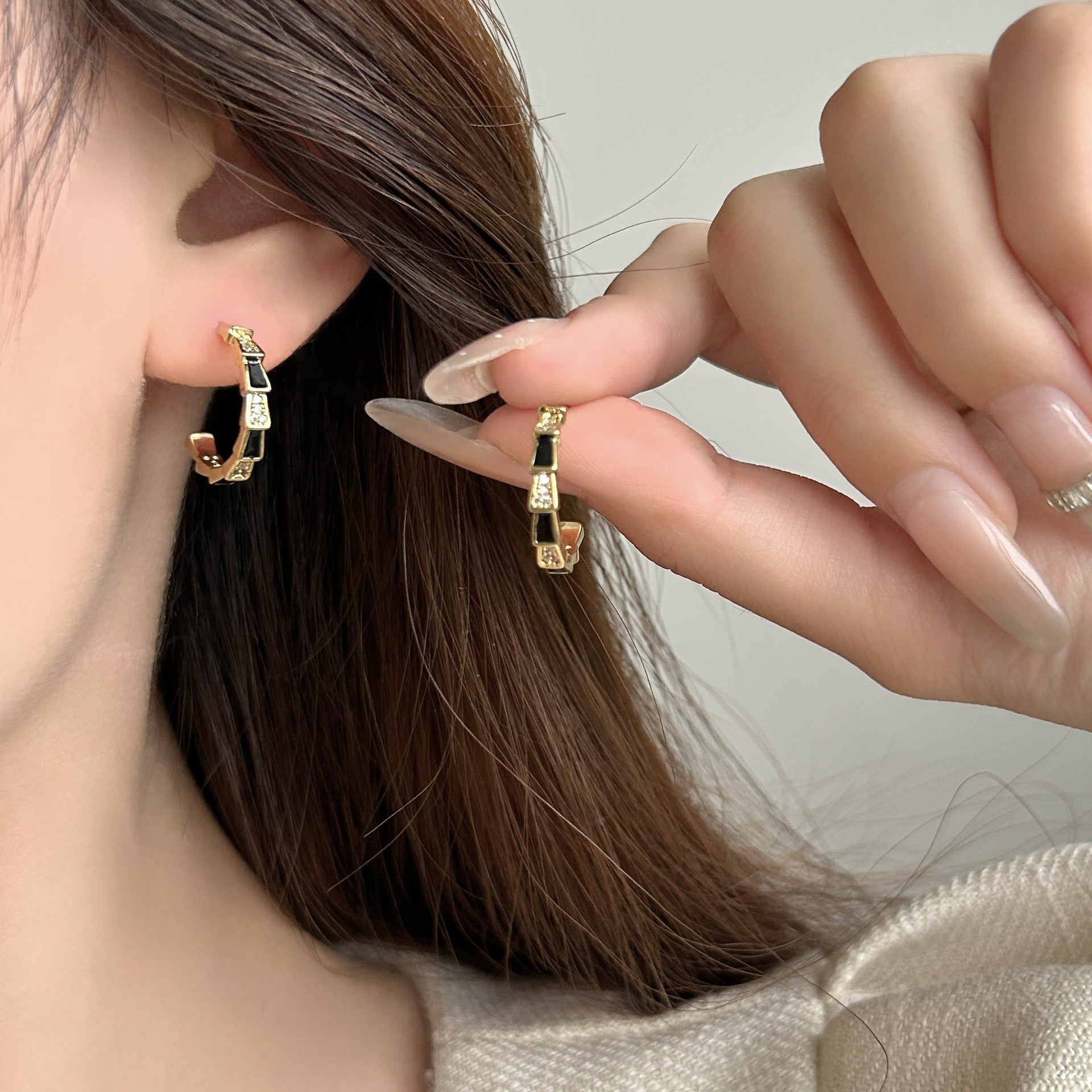 Geometric Earrings For Women Featuring Real Gold Plated Design With Copper Ear Pins