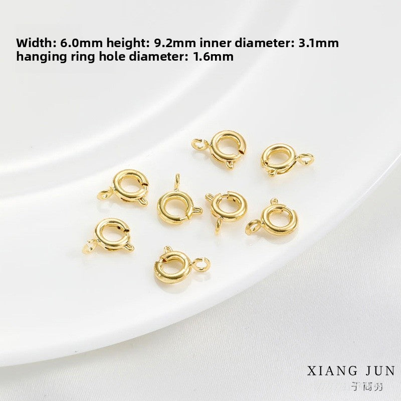 6 Mm Diameter Alloy Lobster Clasp With 18K Real Gold Plated Electroplated Finish For Jewelry Making
