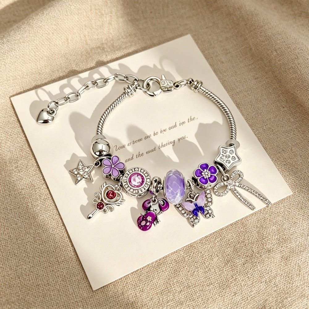 New Style Constellation Bracelet For Women With Crystal Pendant In Zinc Alloy