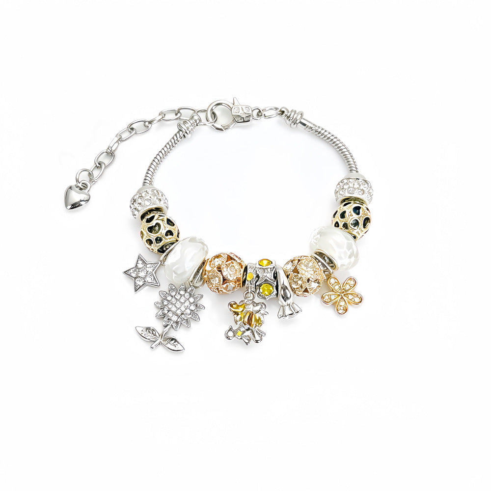 New Style Constellation Bracelet For Women With Crystal Pendant In Zinc Alloy