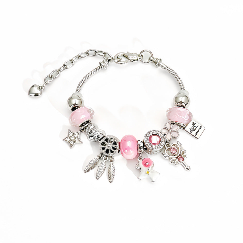 New Style Constellation Bracelet For Women With Crystal Pendant In Zinc Alloy