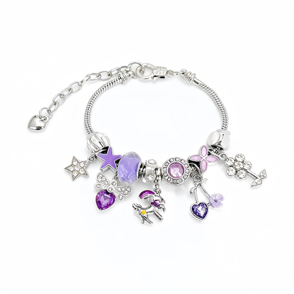 New Style Constellation Bracelet For Women With Crystal Pendant In Zinc Alloy