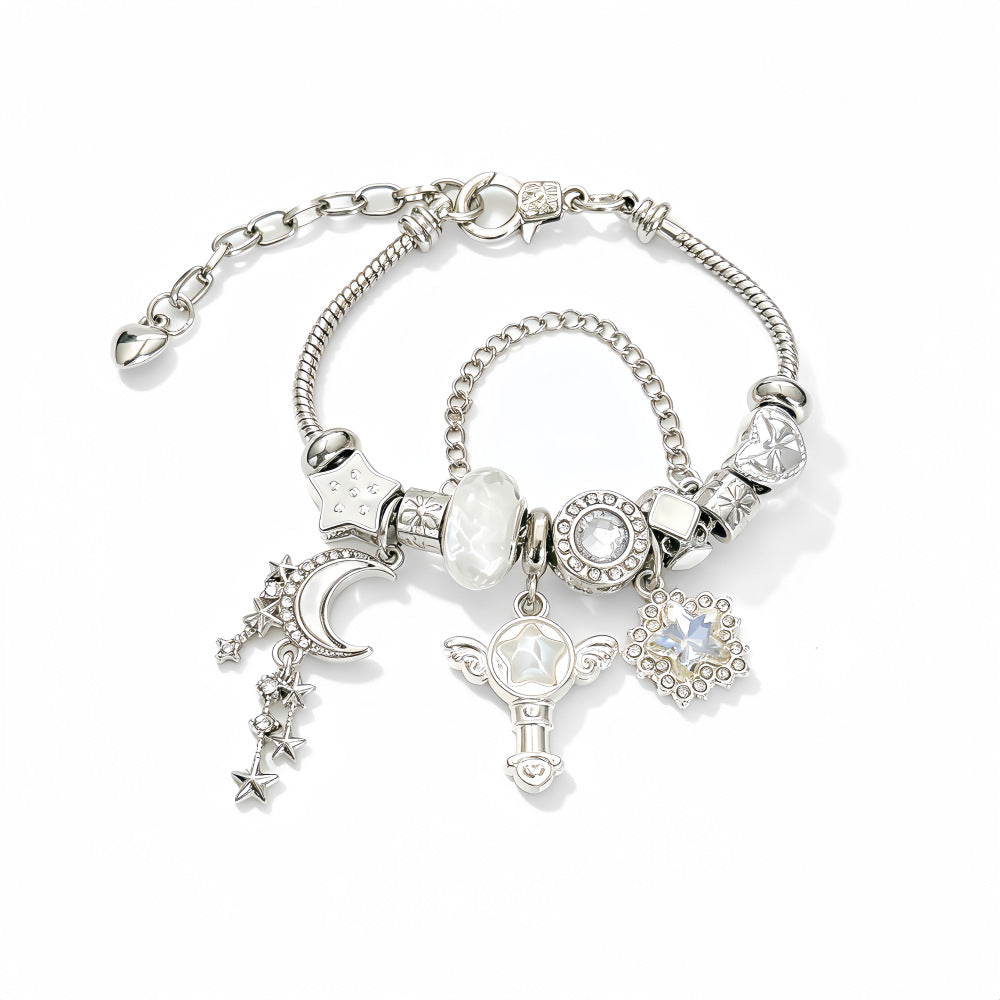 Magic Wand Tassel Bracelets For Women In New Style With Stainless Steel Snake Chain