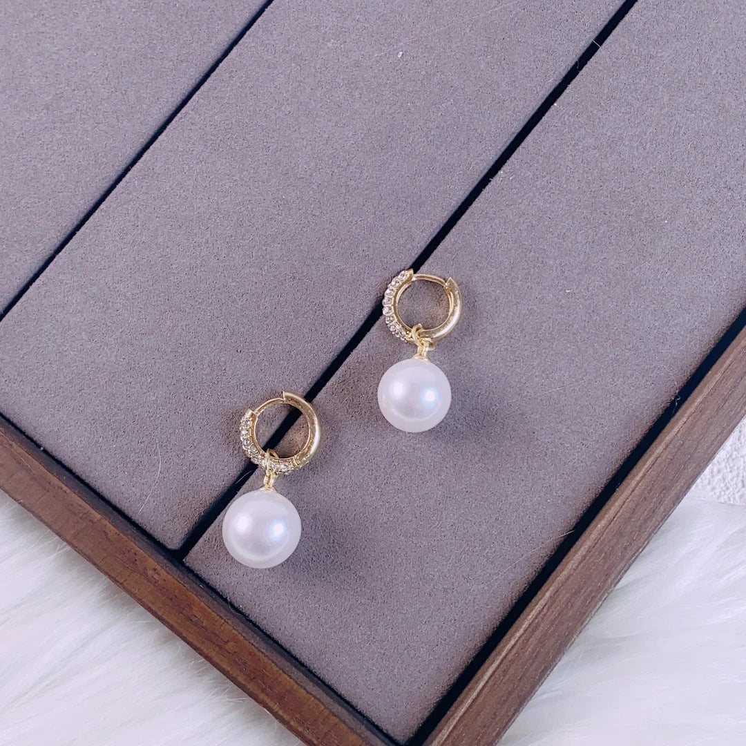 Heart Shape Earrings For Women In New Style Featuring White Zircon With Bezel Setting In Zinc Alloy