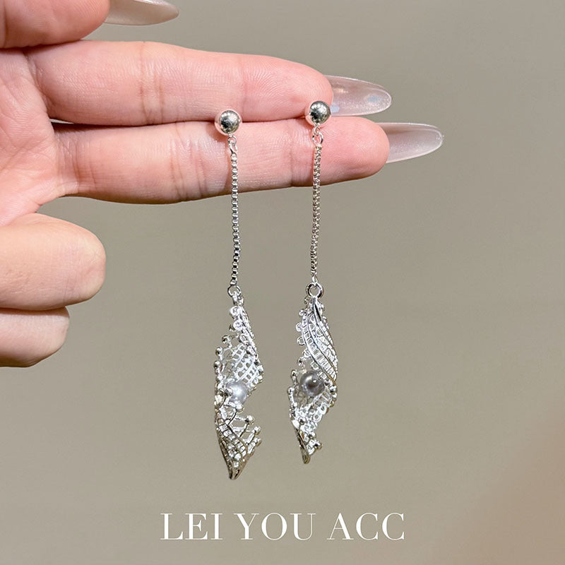 Lace Tassel Earrings For Women With 925 Sterling Silver Ear Pins In Silver Zinc Alloy