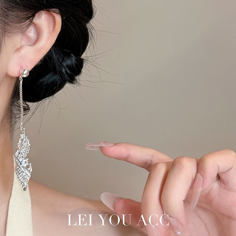 Lace Tassel Earrings For Women With 925 Sterling Silver Ear Pins In Silver Zinc Alloy