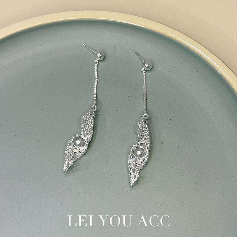 Lace Tassel Earrings For Women With 925 Sterling Silver Ear Pins In Silver Zinc Alloy