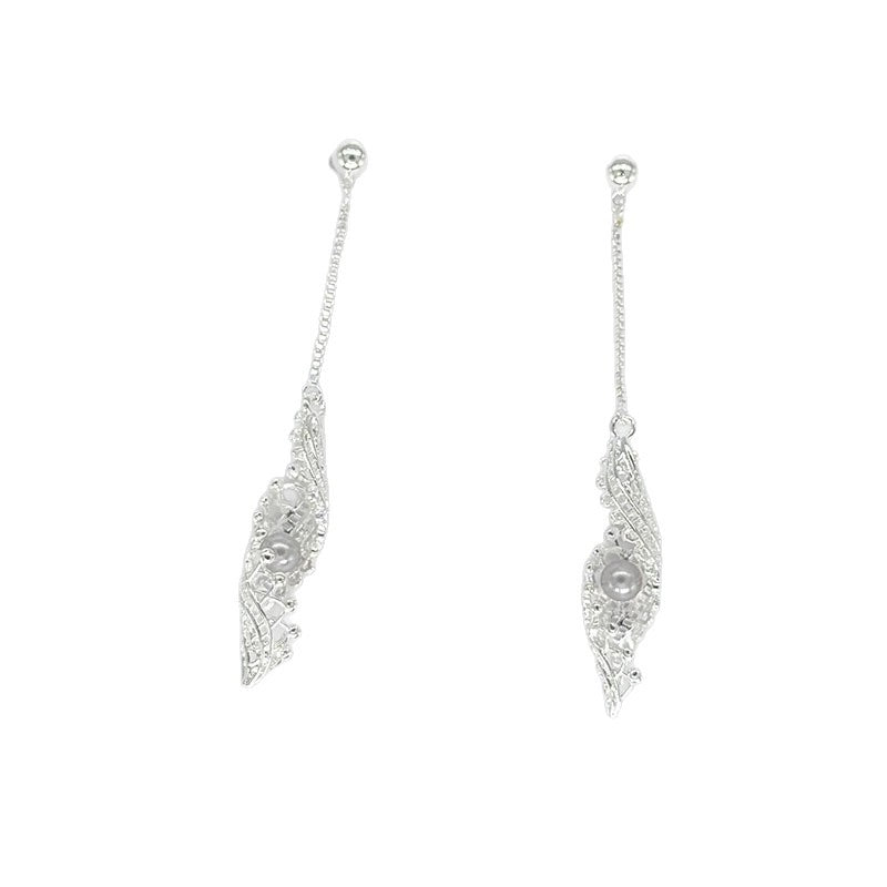 Lace Tassel Earrings For Women With 925 Sterling Silver Ear Pins In Silver Zinc Alloy