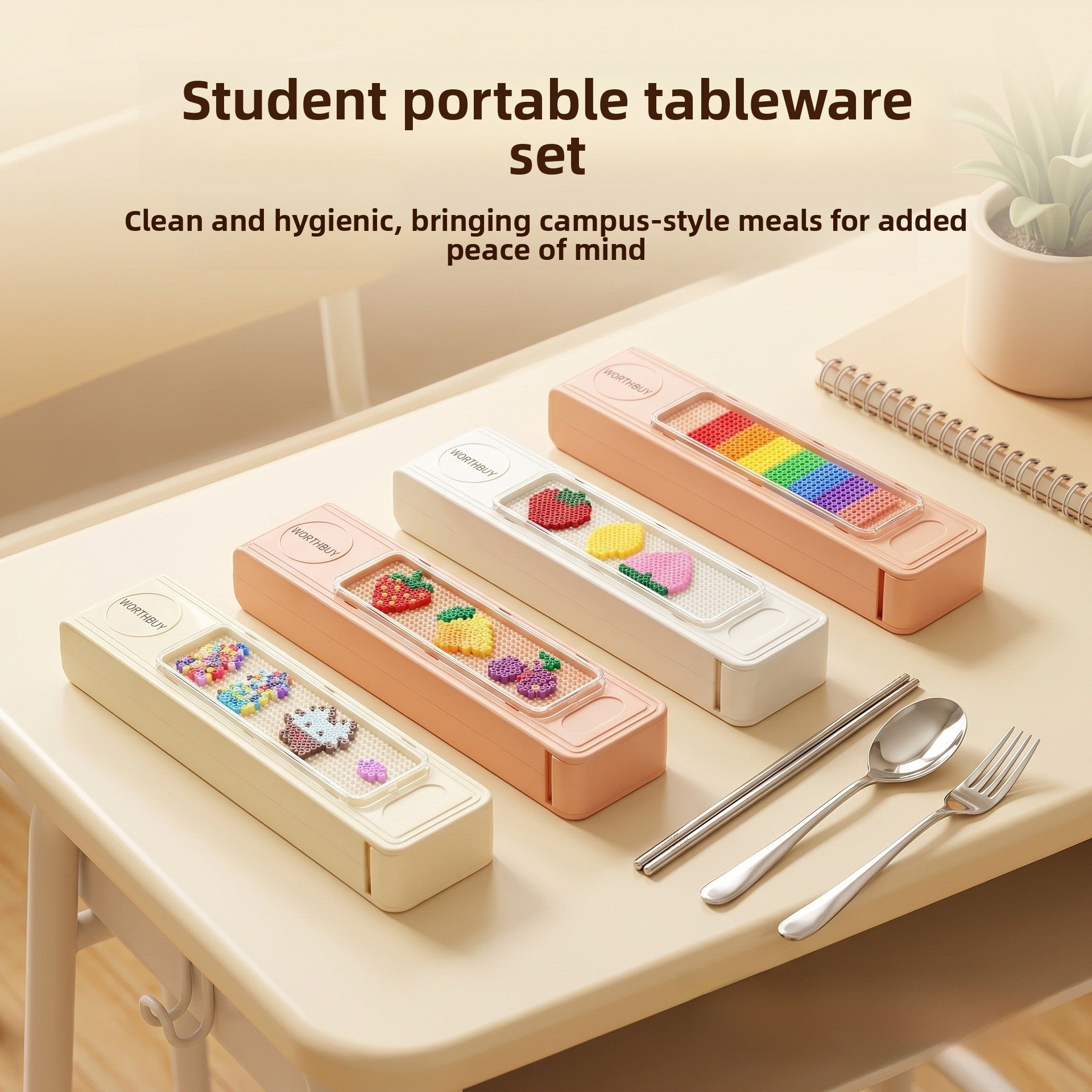Cute Foldable Tableware Featuring Durable 316 Stainless Steel Inner Liner For Portable Kitchen And Drinking Use