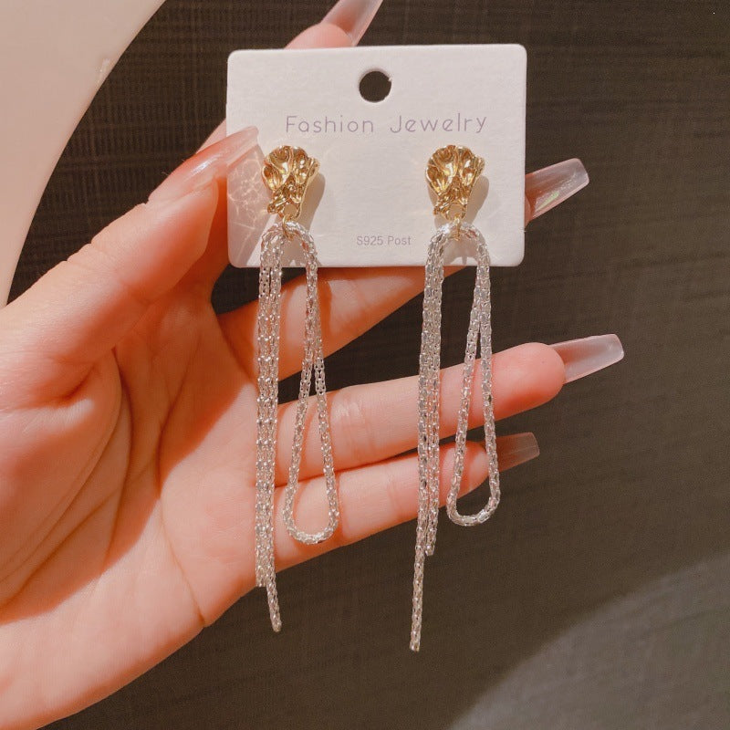 Geometric Earrings For Women In Gold Alloy Featuring 925 Sterling Silver Ear Pins With New Style