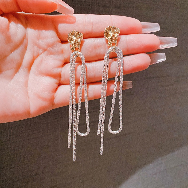 Geometric Earrings For Women In Gold Alloy Featuring 925 Sterling Silver Ear Pins With New Style