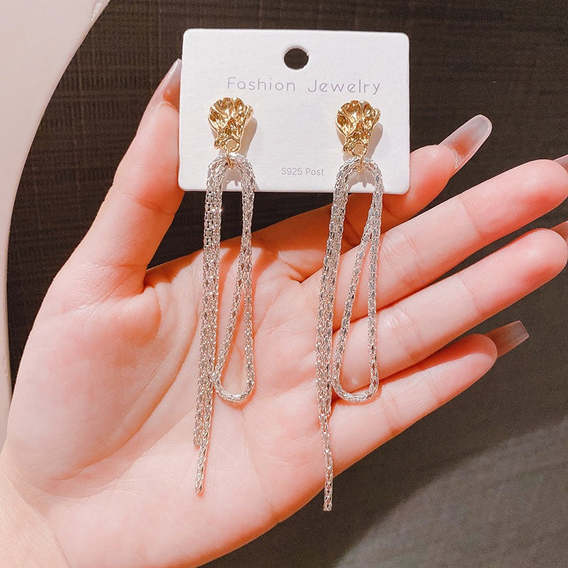 Geometric Earrings For Women In Gold Alloy Featuring 925 Sterling Silver Ear Pins With New Style